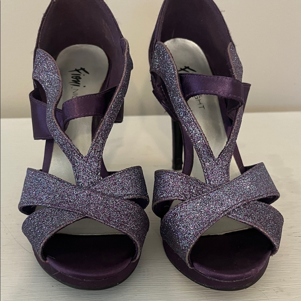FIONI Clothing Purple Glitter Heels